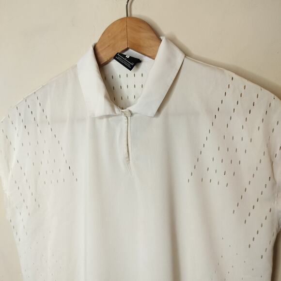 Nike Dri-Fit Ace Golf Polo Top White Stretch - Picture 7 of 9